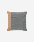 Almohadón Eiko 100% de lino gris con rayas verticales terracota 50 x 50 cm