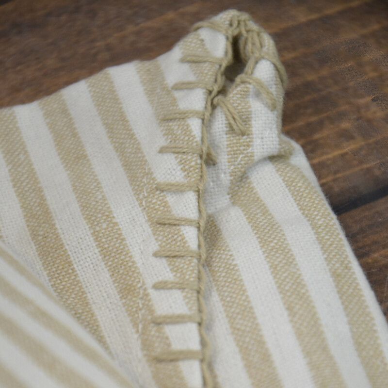 Delantal algodón Pespuntes 60cm x85cm RAYAS BEIGE