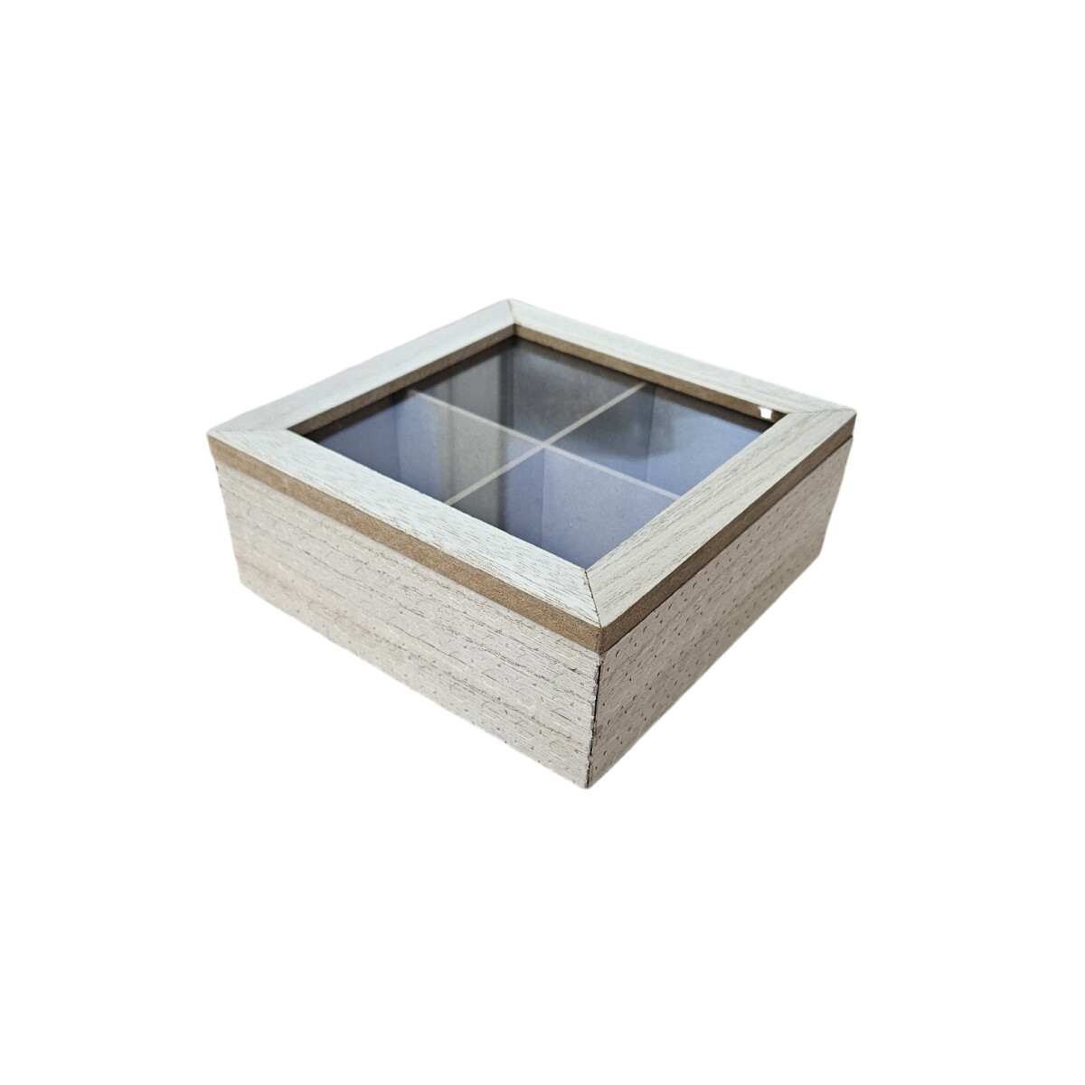 Caja de té de madera 4 compartimentos 