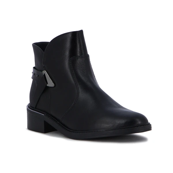 Comfortflex Bota Caña Baja C/ Aplique Y Tira Negro