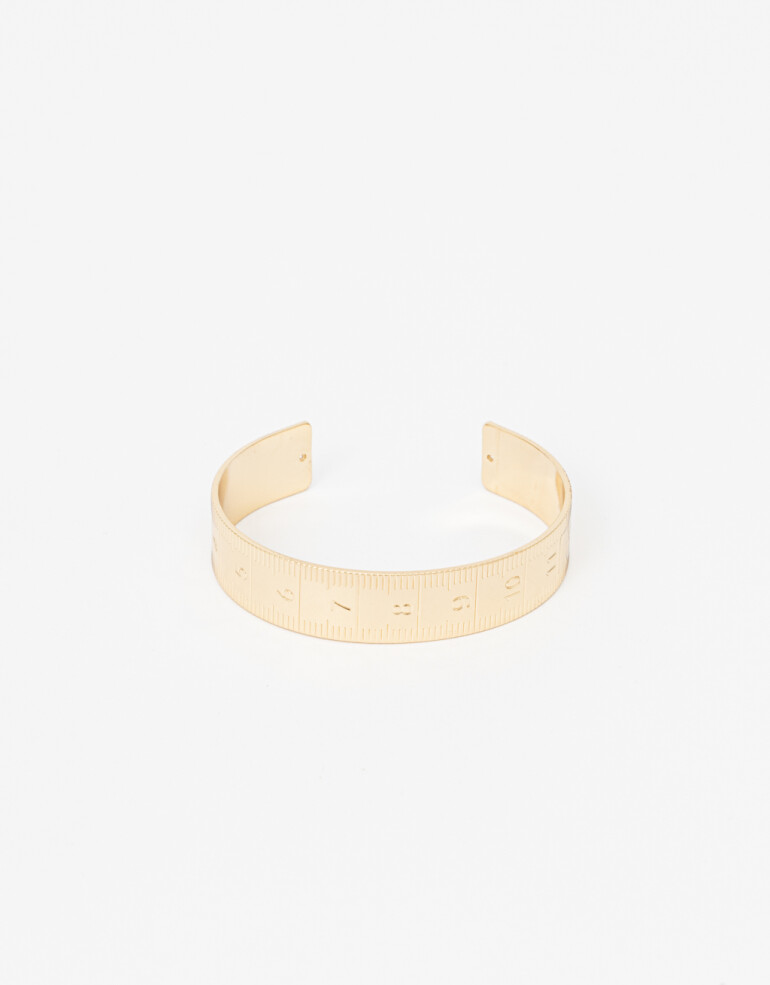 Brazaletes Back to school Brazalete Formato Regla Metal - Dorado