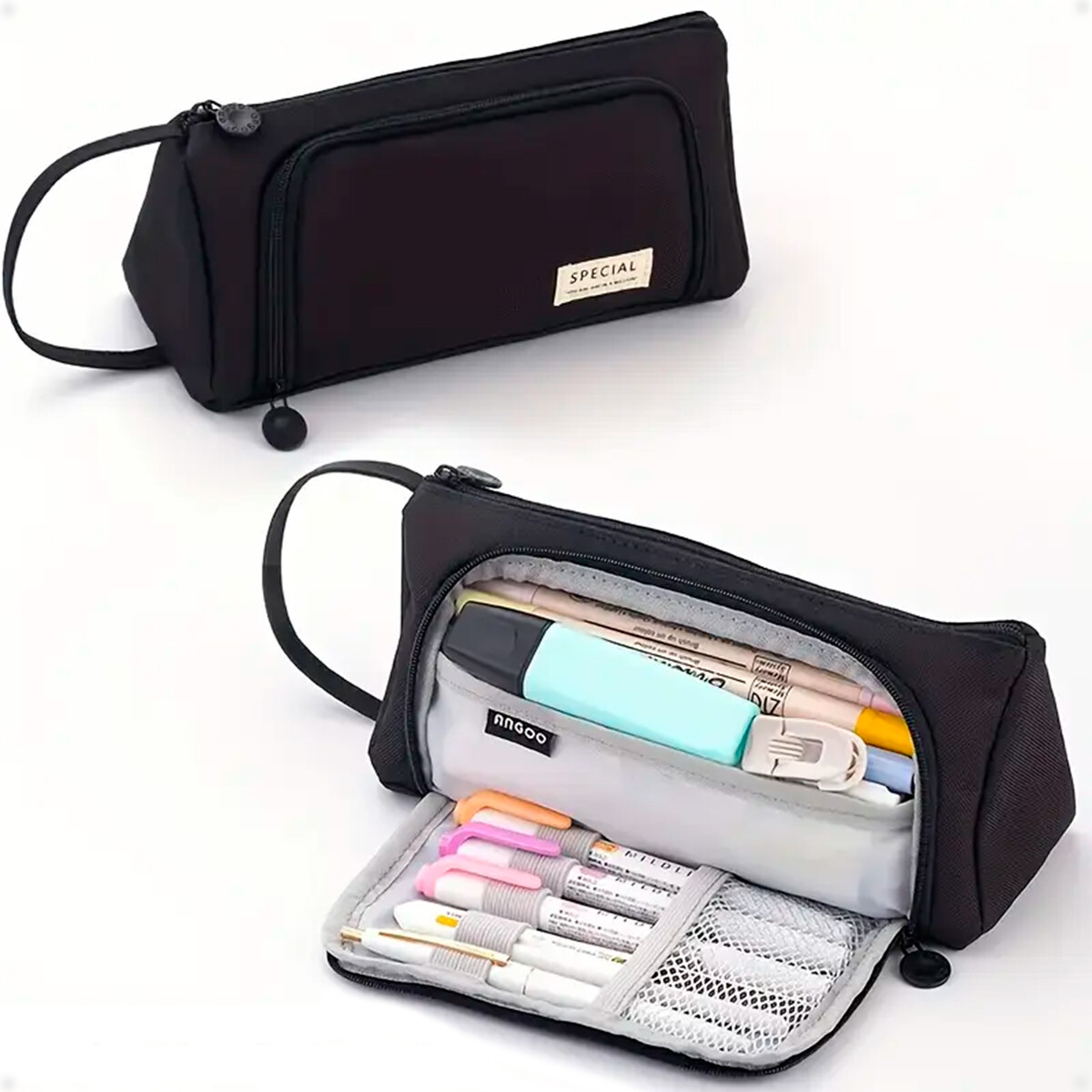 Estuche Cartuchera para Lápices Estudiante Escolar - Negro 