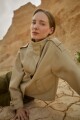 Chaqueta eco cuero beige