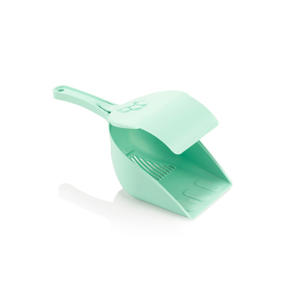 PET LITTER SCOOP WITH COVER SOFT GREEN PET LITTER SCOOP WITH COVER SOFT GREEN
