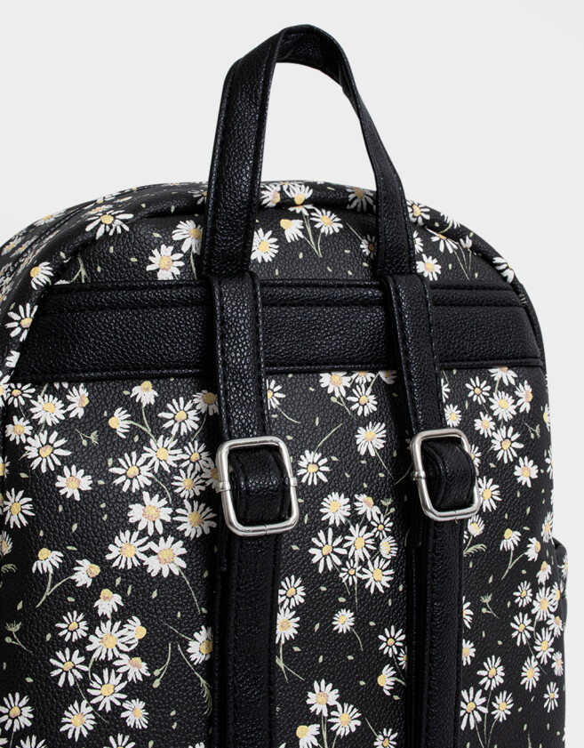 Mochilas Urbanas Estampados Mochila Cuerina Margaritas - Estampado Flores