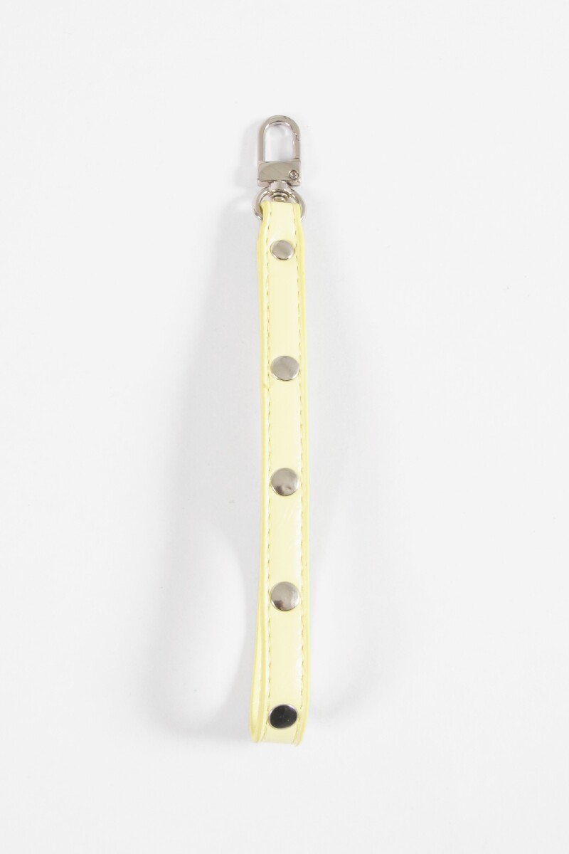 Llavero de PU con tachas amarillo