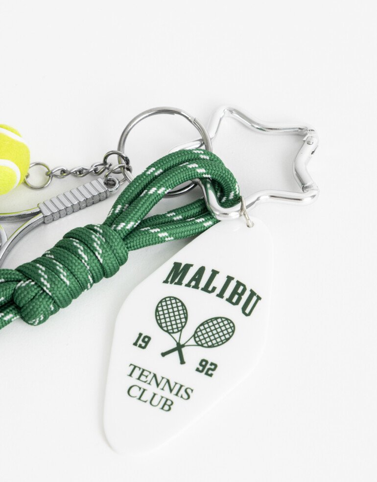 Llavero Cordón Llavero Y Bag Charm De Tennis - Verde Medio