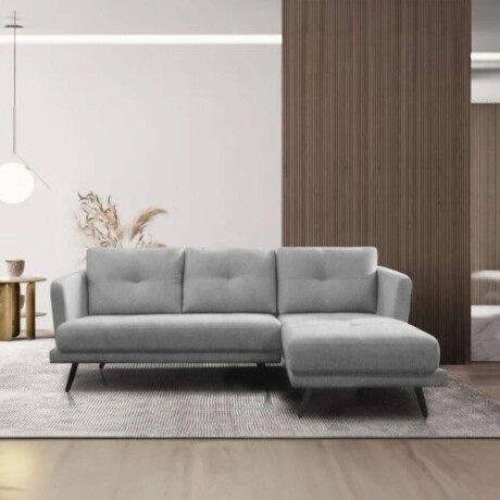Sofa Con Chaise Triunfo 3 Cuerpos Gris Chaise Izquierdo