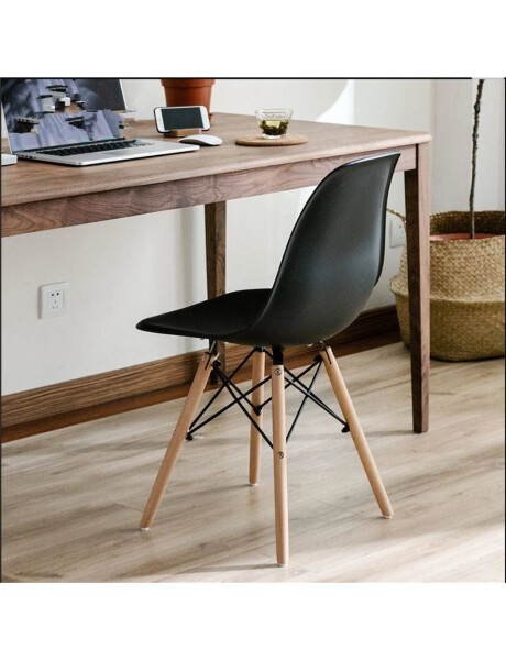 SILLA EAMES COMEDOR CON BASE EN MADERA NEGRA SILLA EAMES COMEDOR CON BASE EN MADERA NEGRA