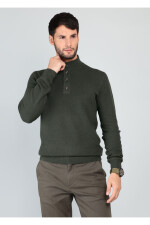 Sweater cuello alto con botones VERDE
