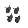 4 Ruedas Giratorias De Goma 75mm Con Freno. Perno Rosca 4 Ruedas Giratorias De Goma 75mm Con Freno. Perno Rosca