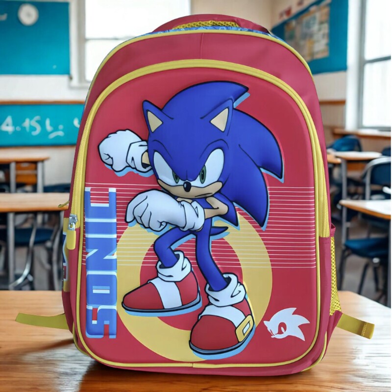 Mochila Sega Escolar 3D 40 Cm Sonic Prime Para Niños Uso Diario Compartimiento Amplio Mochila Sega Escolar 3D 40 Cm Sonic Prime Para Niños Uso Diario Compartimiento Amplio