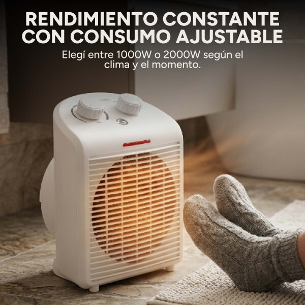 Caloventilador Goldtech 2000W 220V 2 Niveles Frío Calor Blanco