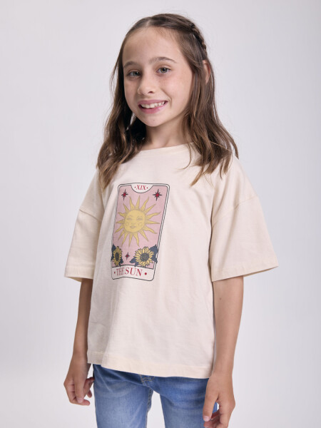Remera Estampa Sol Beige