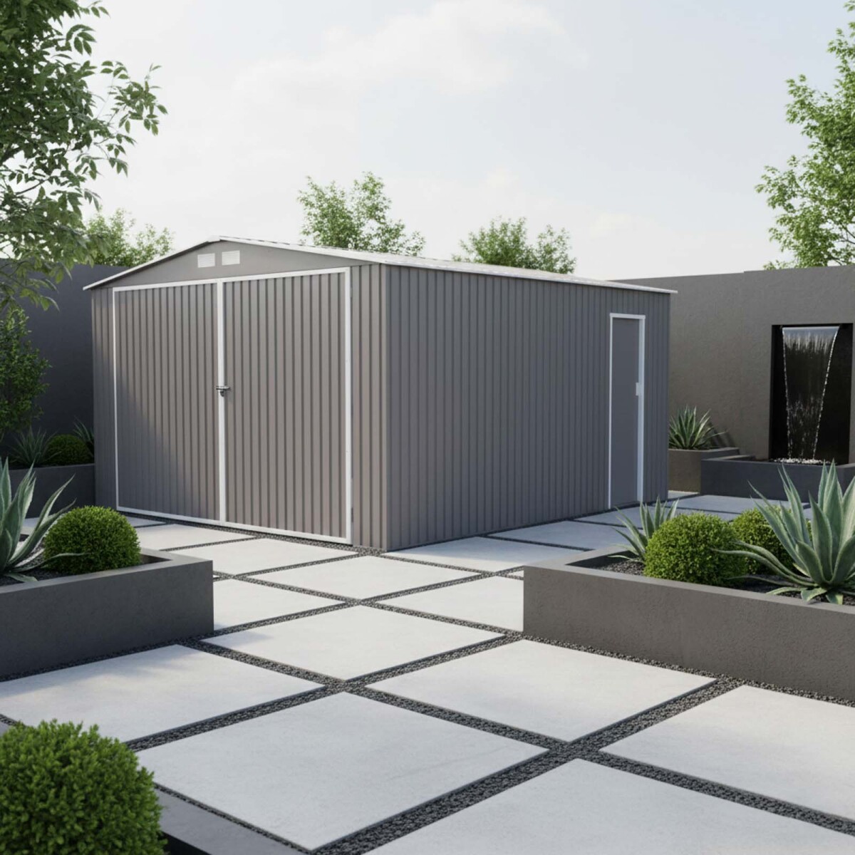 CASITA DE JARDÍN - METAL GRIS S1004A 