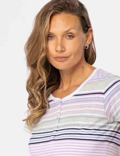REMERA RAYADA DE ALGODÓN Blanco