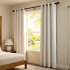 Cortina Blackout 100% Engomada Termica Set 2 Paños Tipo Lino Color Variante Blanco