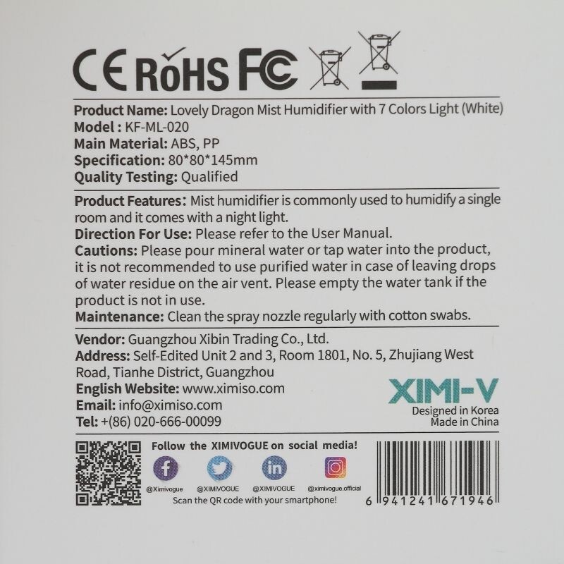 Humificador Con Luz - Dragón Blanco Humificador Con Luz - Dragón Blanco