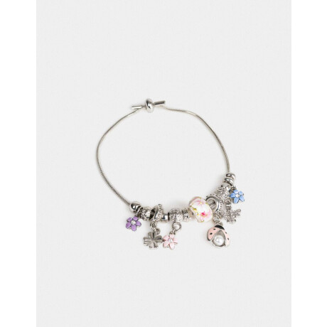 Pulseras Flexibles Multi dijes Plateado