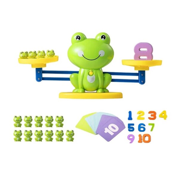 Juego Educativo Balanza de Ranas con Números y Cartas Verde 1