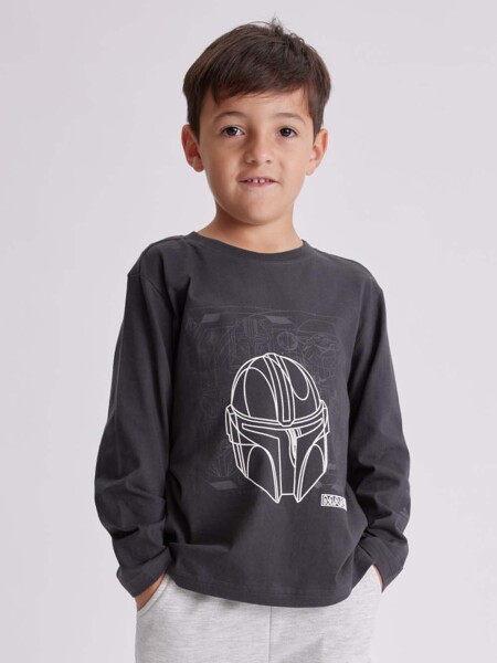 Remera estampada Gris Oscuro