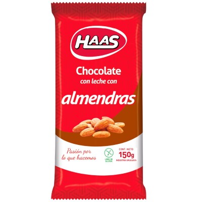 Tableta de Chocolate HAAS Leche con Almendras 150 GR