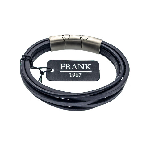 Pulsera de cuero y acero, FRANK. Pulsera de cuero y acero, FRANK.