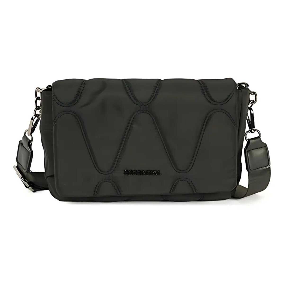 Bandolera Canva Fancy capitoneada - Negra