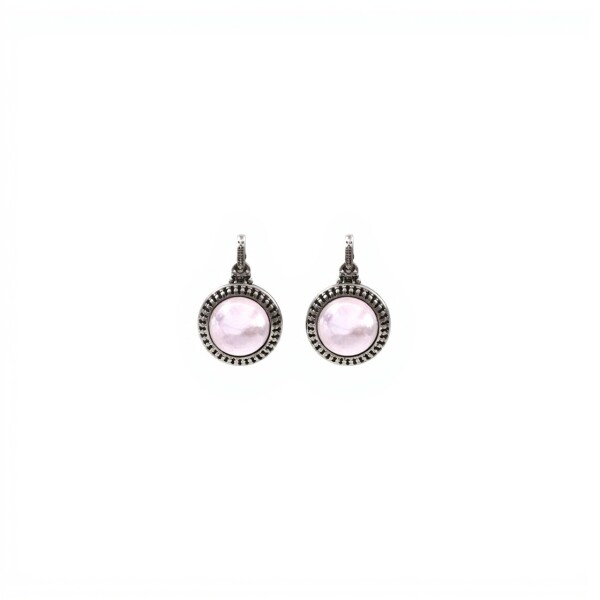 Caravanas colgantes circulos rosa - Plata 925 -Zirconia rosa -CA3924 conpiedra