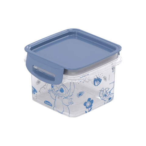 Pote Plástico Cuadrado con Broche Stitch 380 ml U