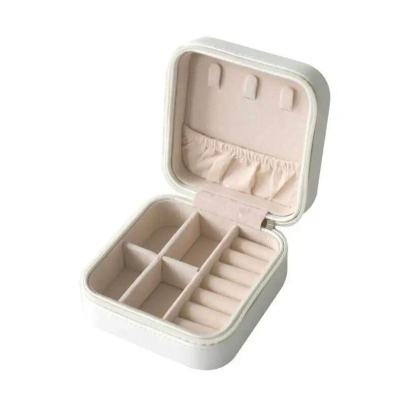 Joyero Alhajero Estuche Organizador Joyas Anillos Pulseras Color blanco