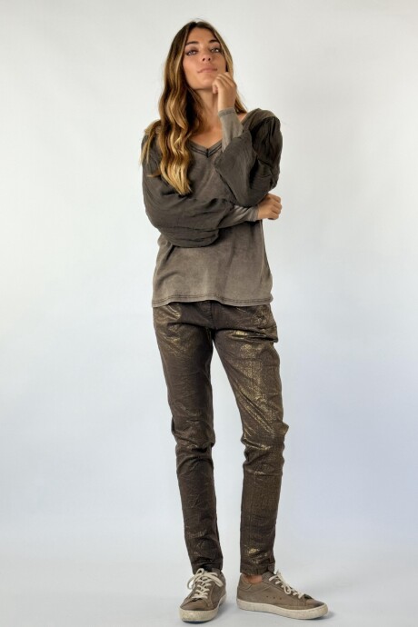PANTALÓN FATMA Dorado - Marron