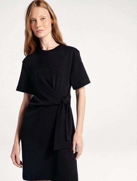 VESTIDO CORTO MANGA CORTA ULTRA SOFT NEGRO