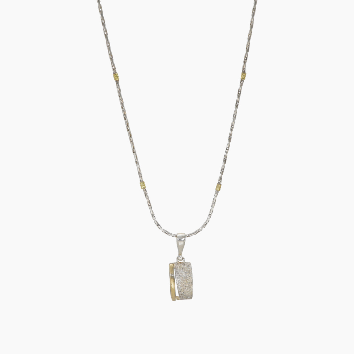 Cadena En Plata 925 Y Oro Con Colgante 