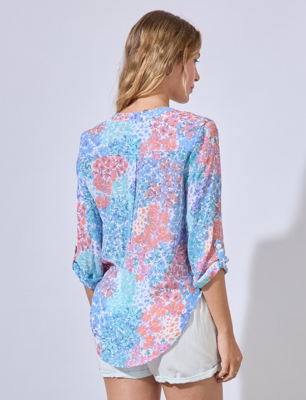 Blusa Gasa Print MULTI/ANARANJADO