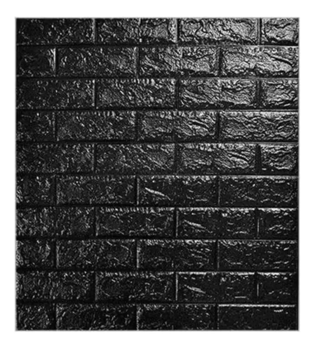 Placas adhesivas 3D con diferentes texturas y colores. Precio x 10 unidades - Ladrillo negro 