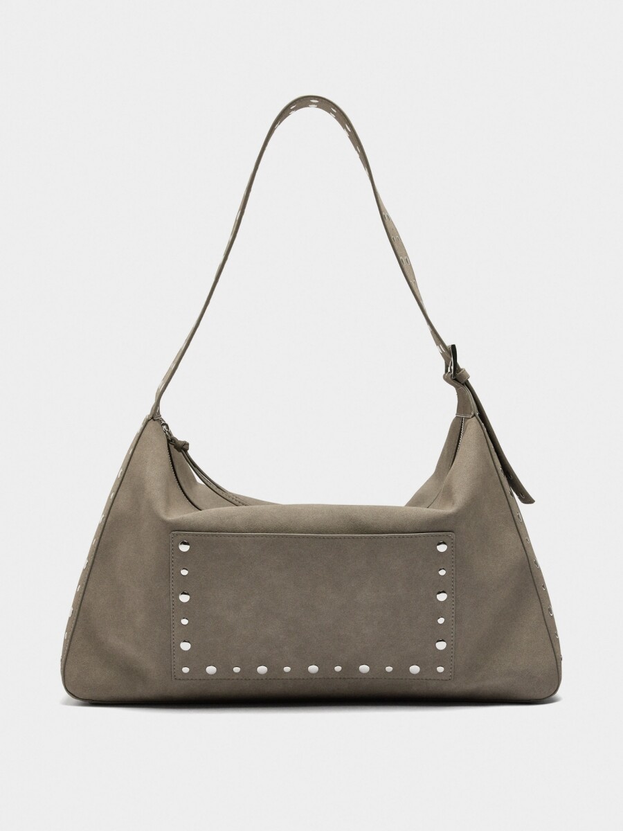 Bolso De Mano Efecto Piel Con Tachuelas blanco