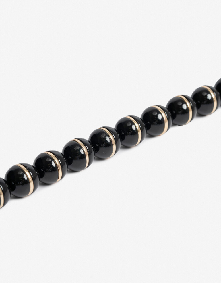 Collares Cortos Color Collar Corto Bolones - Negro