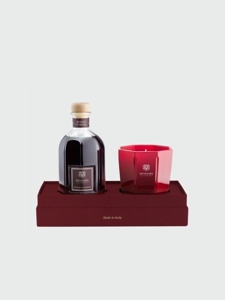 Box de regalo con Difusor Rosso Nobile de 500 ml y vela 500gr - 0 