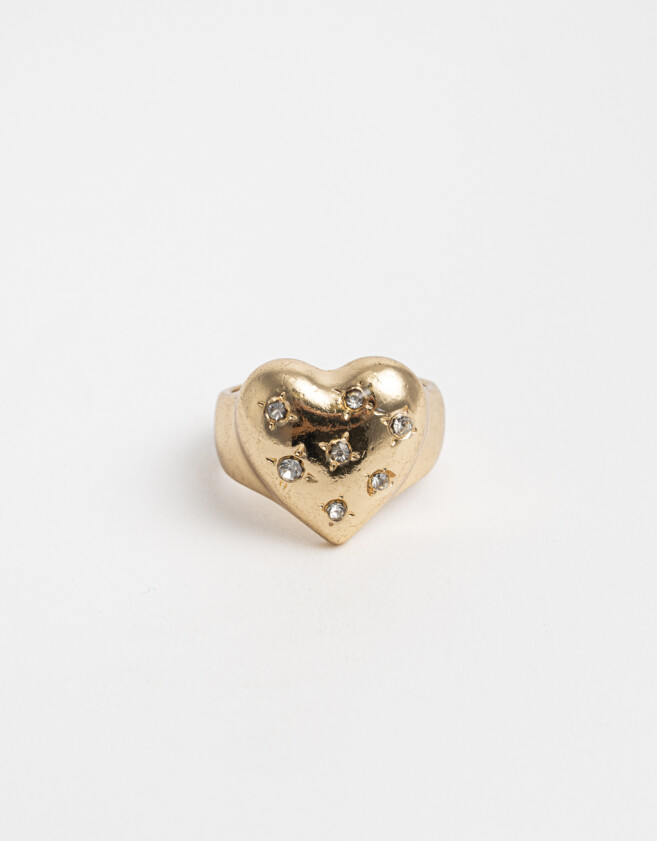 Anillos Medianos y Grandes Corazón Anillo De Corazón - Dorado
