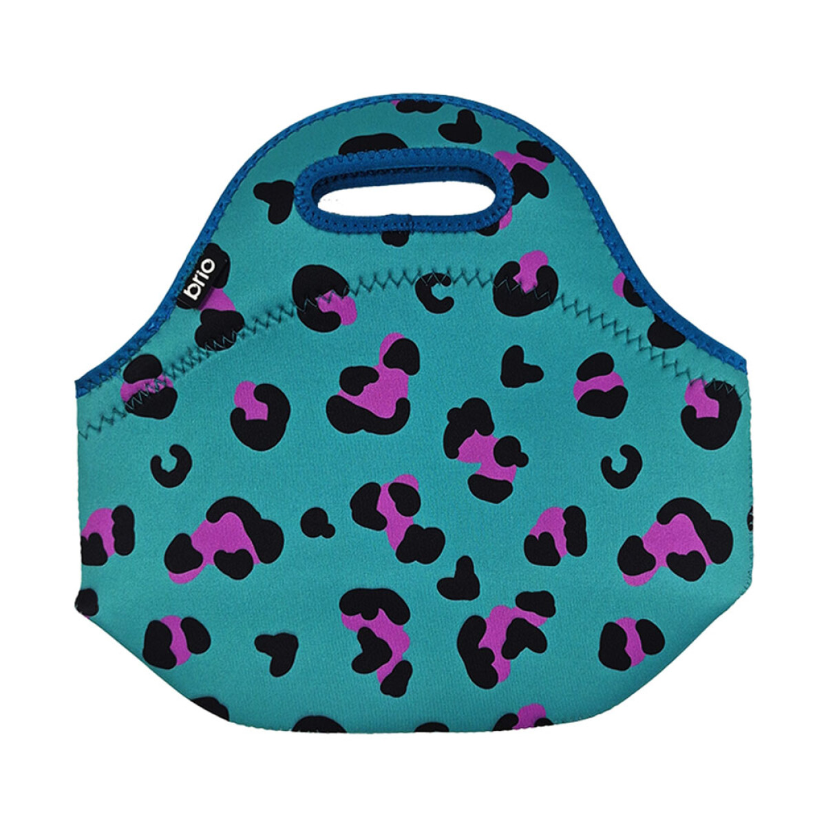 Lunchera de Neopreno Brio Bolso Térmico Bebida Comida c/ Asa - Animal Print Verde 