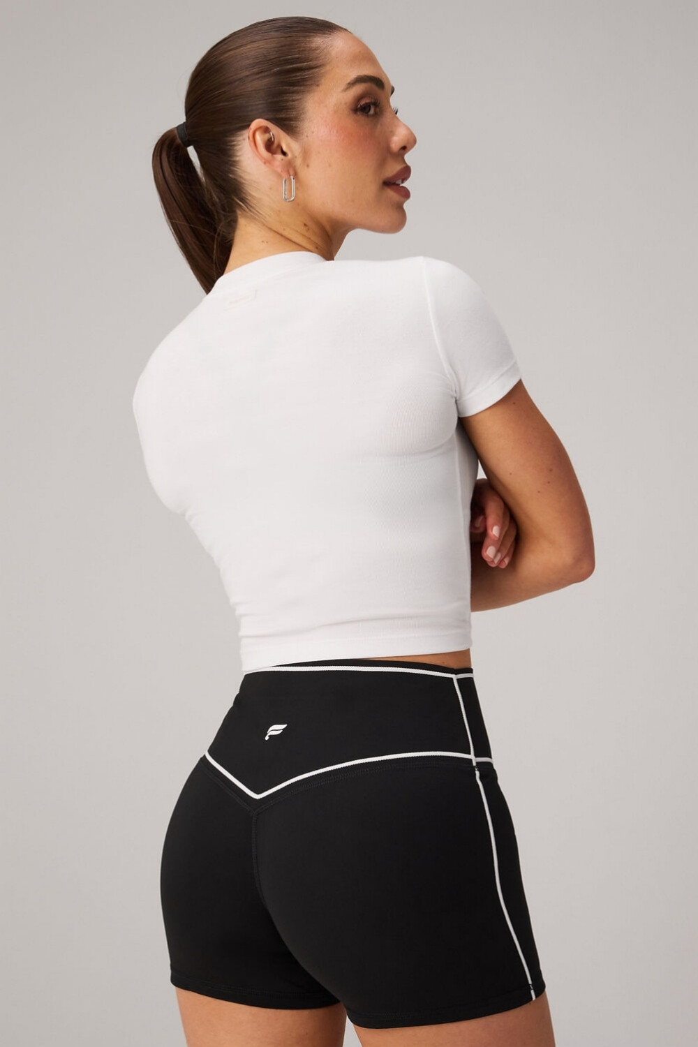 Polo Cotton Jersey Cropped Baby Tee Mujer Classic White