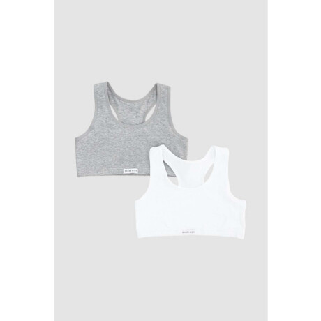 Pack x2 tops algodon Blanco