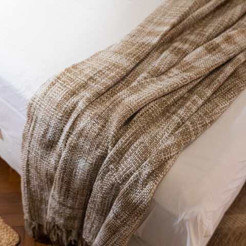 Manta para sillón y cama Rústica beige 180 x 230cm