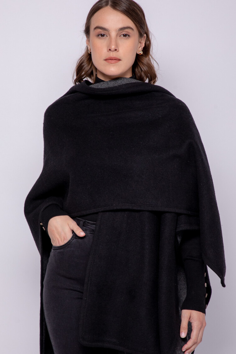 PONCHO RISSO Negro