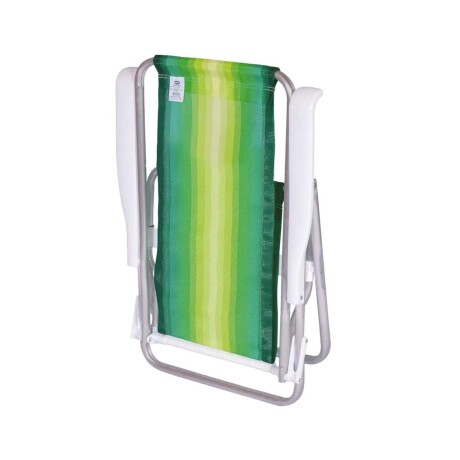Reposera Silla Reclinable De Playa 4 Posiciones Aluminio Verde