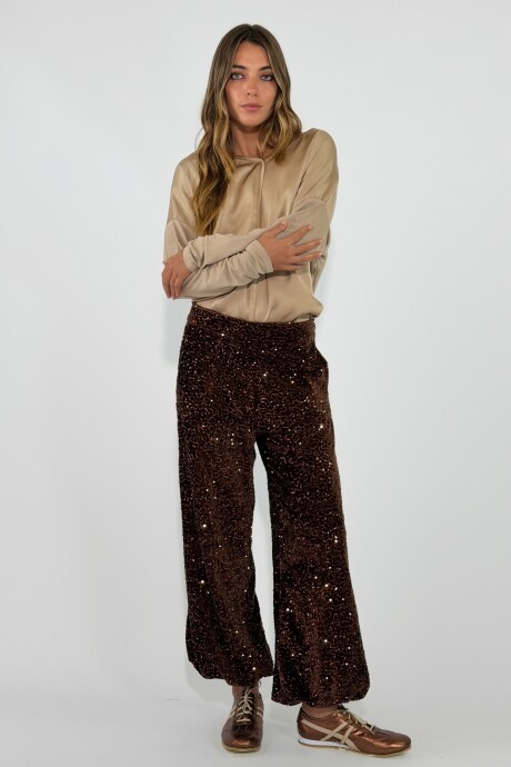 PANTALON GLOW Marron