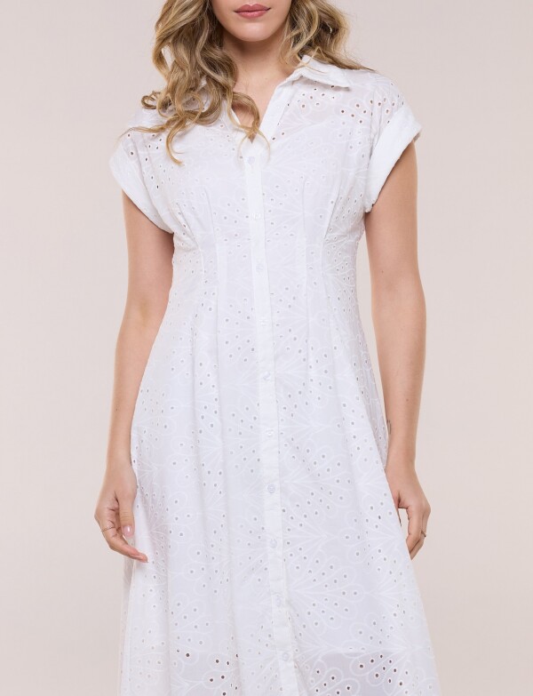 Vestido Camisero Broderie BLANCO