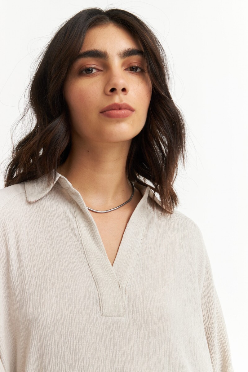 Blusa manga ranglán BEIGE