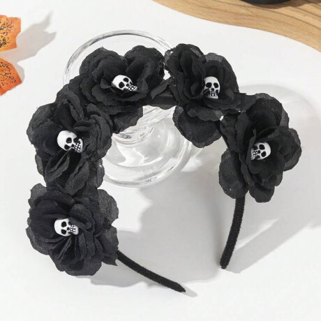Vincha Halloween Calaveras Negro